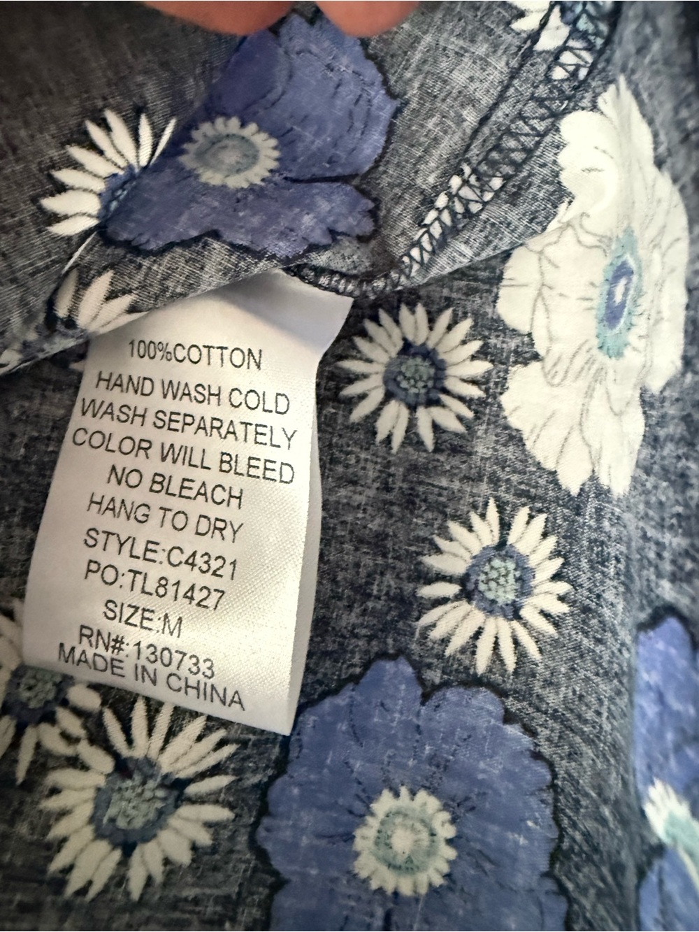 Umgee Navy Blue Floral Ruffle Sleeve Top - Picture 3 of 3